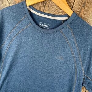 L.L. Bean Quick-Dry Trail Tee Short-Sleeve Blue Mens Medium Active T-Shirt